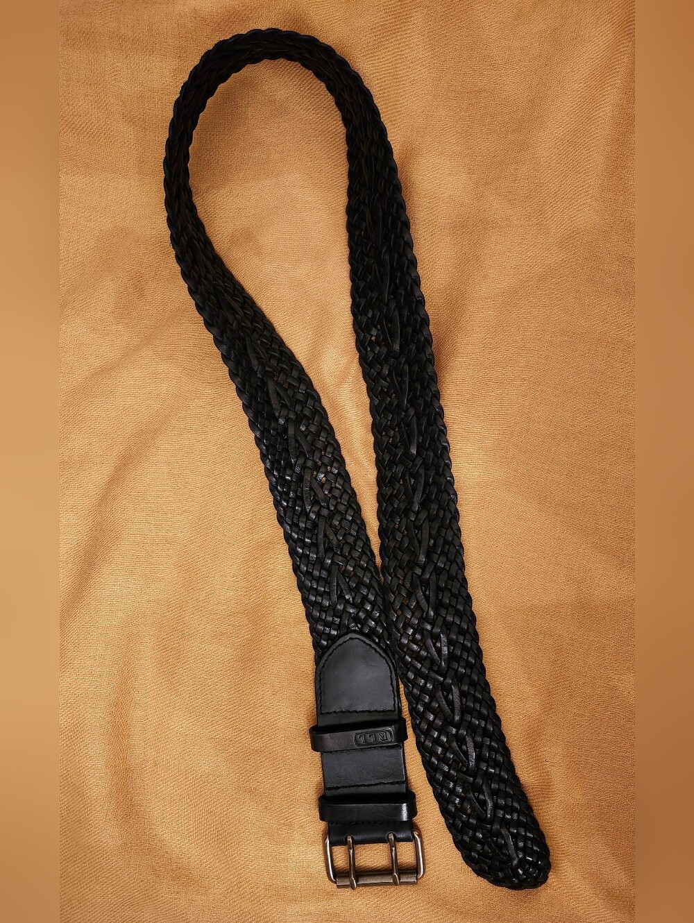Lauren Ralph Lauren Braided Black Leather Belt-Women